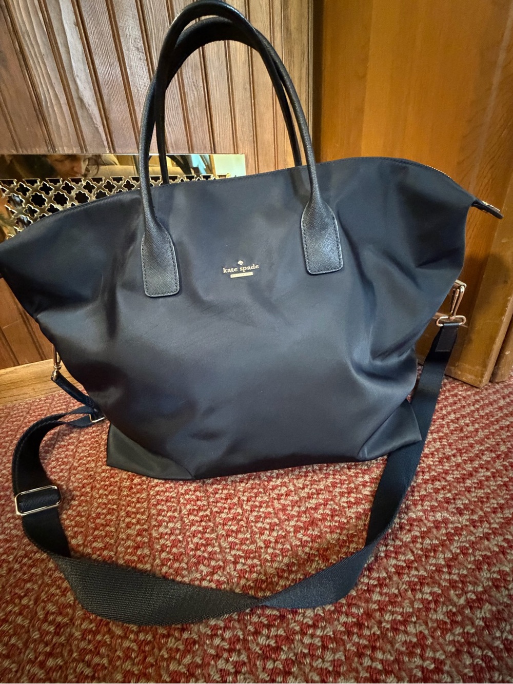 kate spade Black Nylon Weekender Bag